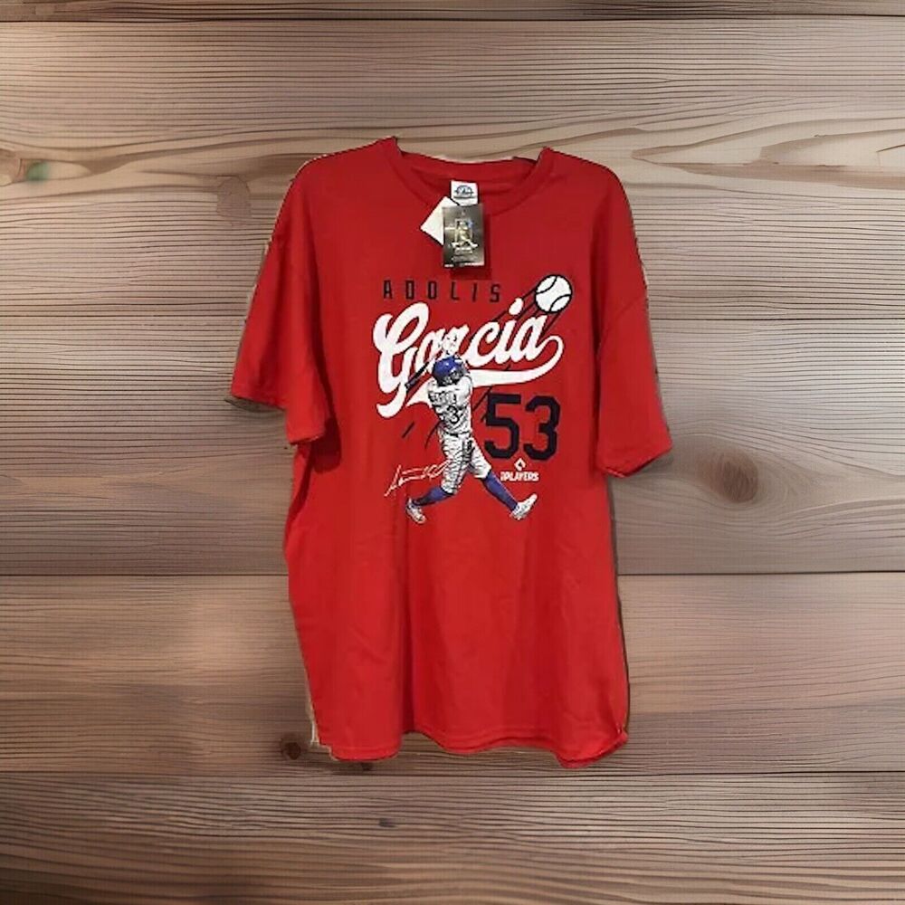 Adolis Garcia Texas Rangers #53 MLB XL T-Shirt Red Short Sleeve Bombi Baseball